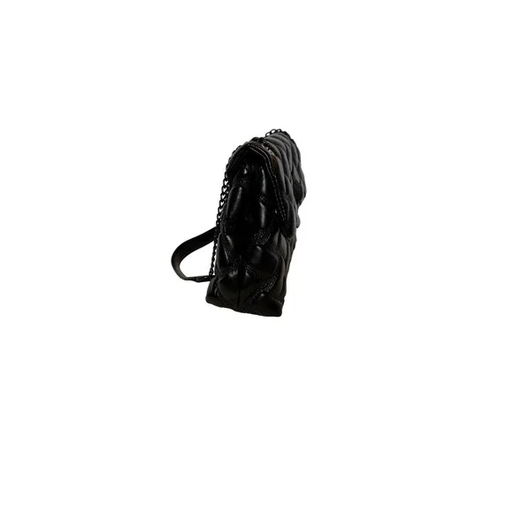 Quilted Black Shoulder Bag – Bird-Head Clasp, Chain Strap - Picture 2 of 8
